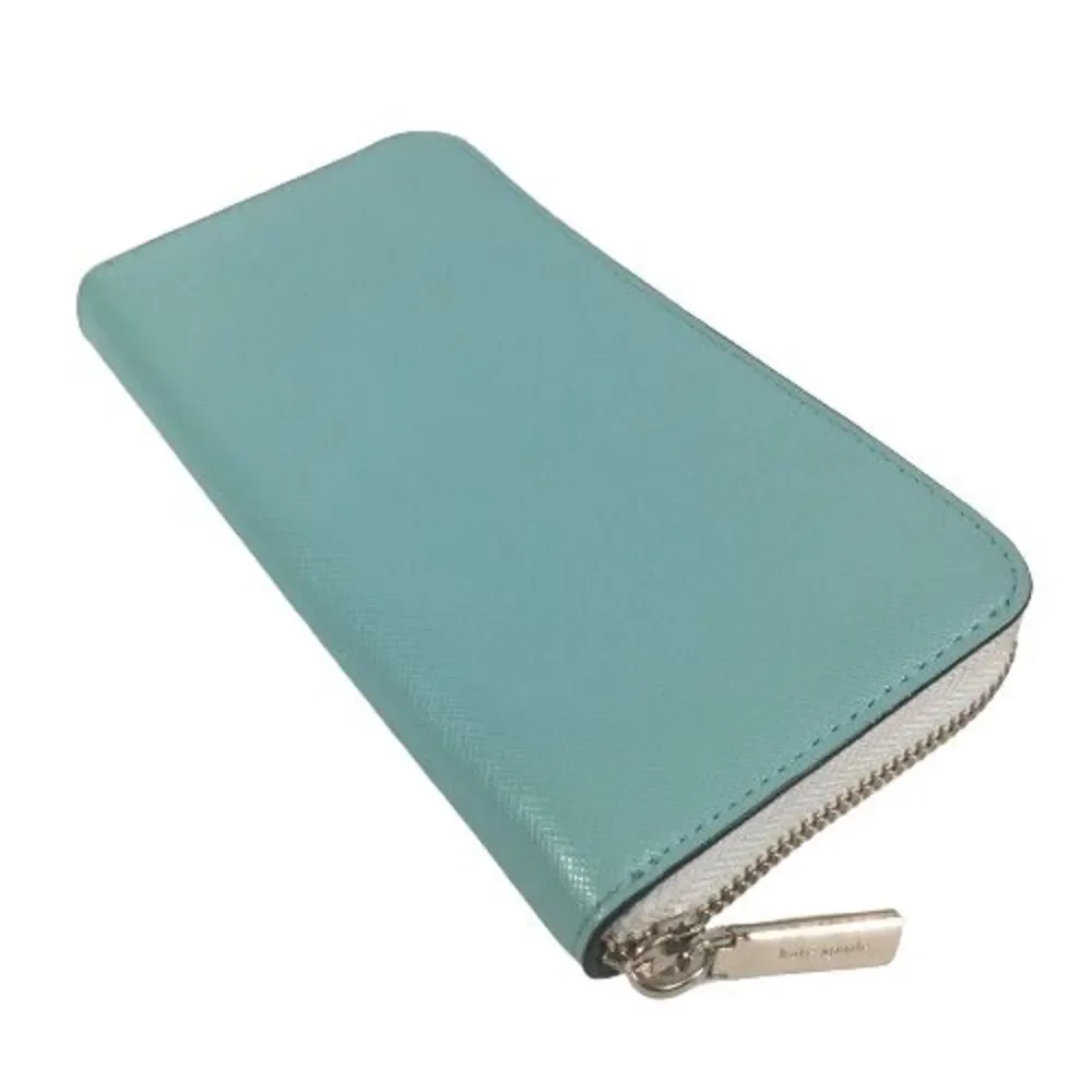 Kate Spade Staci Colorblock Saffiano Large Continental Wallet Clutch Mint Green